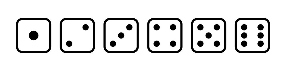 Game dice icon set simple design
