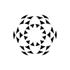 Minimal abstract symbol Circle vortex logo Geometric shape Vector illustration