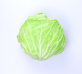 Fototapeta premium Organic green cabbage isolated on white background