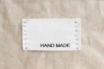 Clothing label says handmade