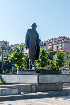 Pristina, Kosovo - June 5, 2022: Statue of Ibrahim Rugova.