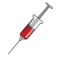 Fototapeta premium Medical syringe with liquid medicine inside