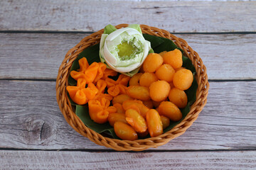 Thai desserts in the auspicious event,Include Clipping Path.