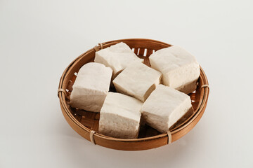 Tahu Putih or Tofu, one of raw ingredient food made from fermented soybean extract. 
