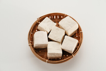 Tahu Putih or Tofu, one of raw ingredient food made from fermented soybean extract. 
