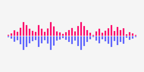 Modern sound wave equalizer. Vector illustration on dark background - EPS 10