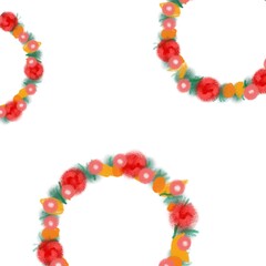 Nice and delicate background with leaves. Circle with leaves and flowers. Wreath of leaves. Beautiful template,background,wallpaper with leaves