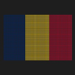 Chad flag with grunge texture in dot style. Abstract vector illustration of a flag with halftone effect for wallpaper. Happy Independence Day background concept.
