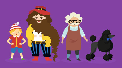 Characters from the fairy tale Pinocchio