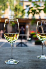 white wine on the terrace