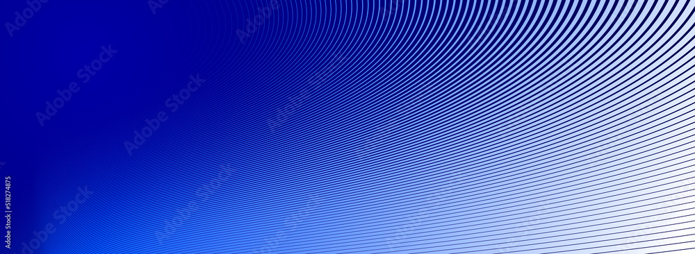 Poster blue lines in 3d perspective vector abstract background, dynamic linear minimal design, wave lied pa