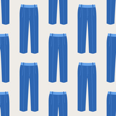 Seamless vector pants pattern. Stylish trousers fashion garment background for fabric, textile, cover etc.