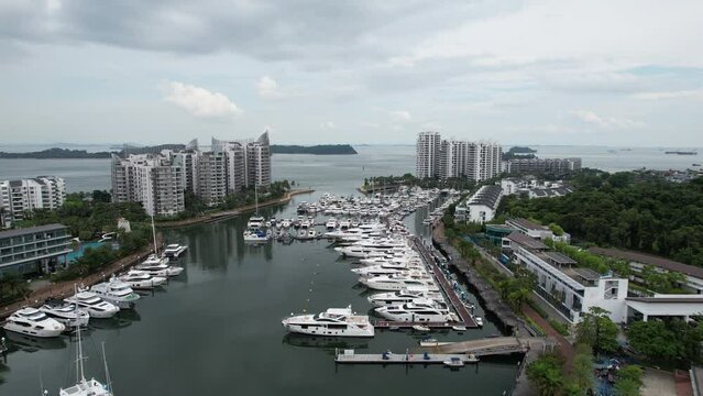 Sentosa, Singapore - July 14, 2022: The Landmark Buildings and Tourist Attractions of Sentosa Island, Singapore