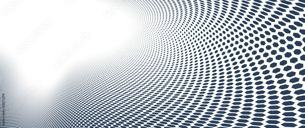 Aufkleber black dots in 3d perspective vector abstract background, monochrome dotted pattern cool design, wave