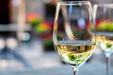 white wine on the terrace