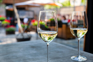 white wine on the terrace