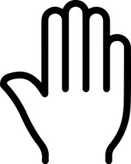 open hand vector icon - modern and minimalist style.