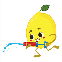 kawaii lemon character summer sticker