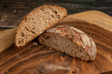 Homemade wholegrain rustic bread  - stock photo