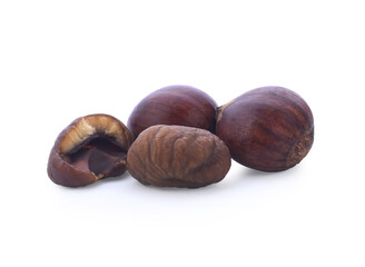 Japanese chestnuts on a white background
