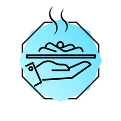 food service icon. Food Serving Tray Plate. Simple flat vector
