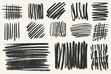 Charcoal Sketch and Abstract Scribble Set