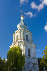 Fototapeta na wymiar Bell tower of Ascension Cathedral in Pereyaslav-Khmelnytsky, Ukraine 