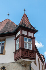 facade and details of houses in the streets of Bamberg, Bavaria