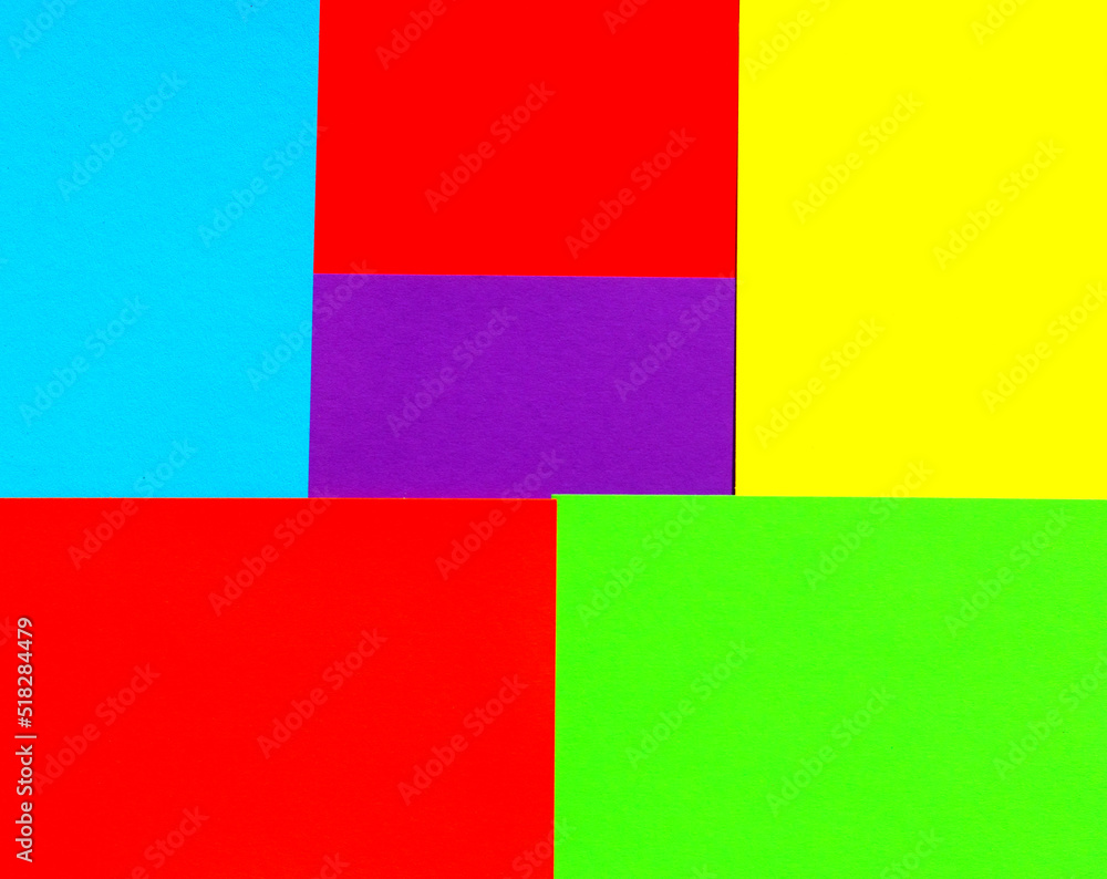 Poster colored paper with texture arranged in rectangles, colorful background