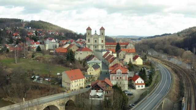 Bardo Slaskie small town and the bridge in Poland