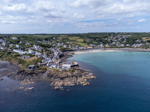 Coverack from the air cornwallengland uk 