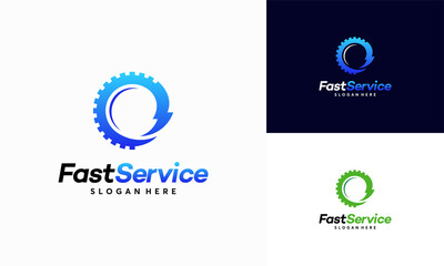 Fast Service logo designs, Repair logo template vector