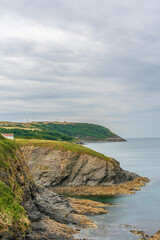 A landscape view of  the coast of  cardigan coastal path walk    in West Wales UK