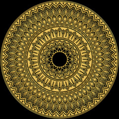 マンダラアート(花、幾何学模様、金属、レリーフ)