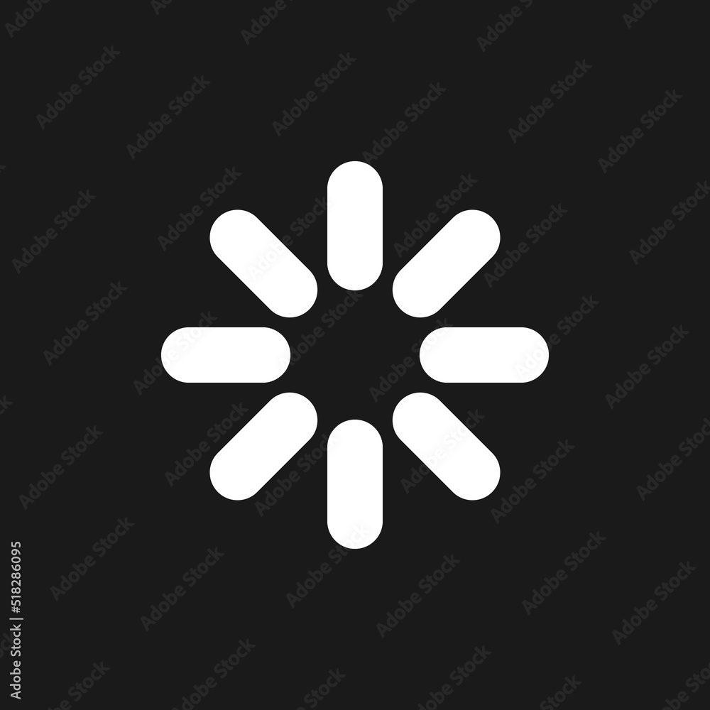 Poster loading indicator dark mode glyph ui icon. progress spinner. waiting. user interface design. white s