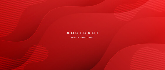 Modern red wave banner background. Vector long banner for social media posts, presentations