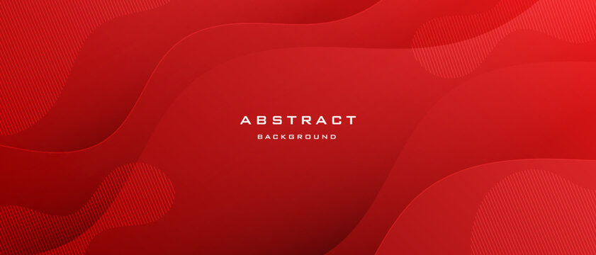 Modern red wave banner background. Vector long banner for social media posts, presentations