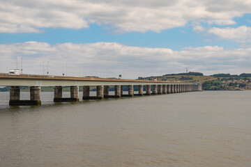 Fototapeta na wymiar River Tay road bridge in the city of Dundee