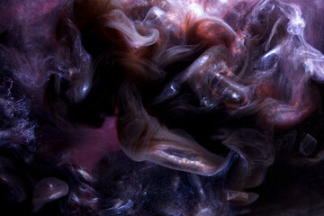 Liquid fluid art abstract background. Mix of dancing acrylic paints underwater © amixstudio