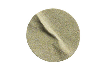 Blank round paper sticker label isolated on white background