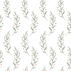 Watrercolor seamless floral pattern isolated.