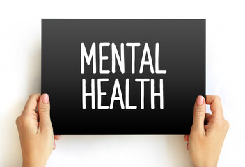 Mental health text on card, concept background
