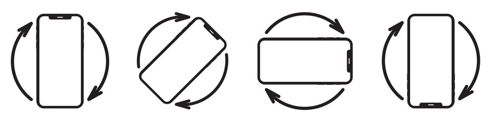 Rotate Mobile phone. Device rotation symbol vector illustration.