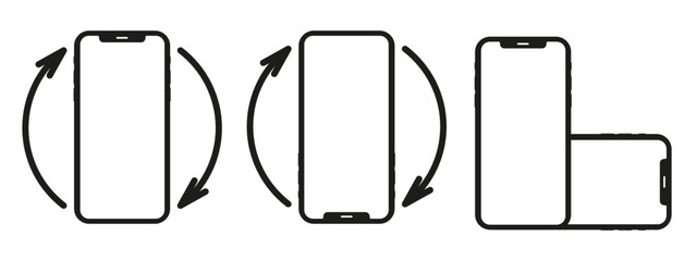 Rotate Mobile phone. Device rotation symbol vector illustration.