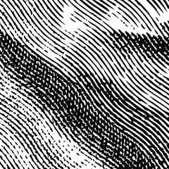 Vector graphic of engraving grunge texture. Abstract monochrome wavy etching background. Vector stock illustration isolated on white. Drawn hatching lines. Can used for Poster, and banner template. 
