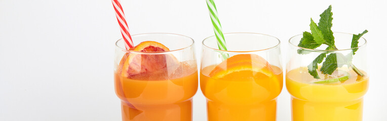 Fruit juices assortment on light background. © bit24