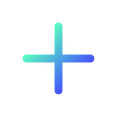 Plus pixel perfect gradient linear ui icon. Expanding option. Interactive content. Upload new file. Line color user interface symbol. Modern style pictogram. Vector isolated outline illustration
