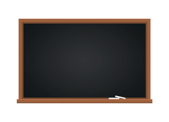 Black chalkboard isolated on white background. Black chalkboard in wooden frame. Vector stock © Jessica