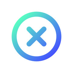 Fototapeta premium Delete button pixel perfect gradient linear ui icon. Alert error. Toolbar control. Menu command. Line color user interface symbol. Modern style pictogram. Vector isolated outline illustration