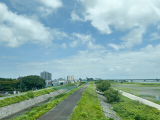 Fototapeta premium 青空と川